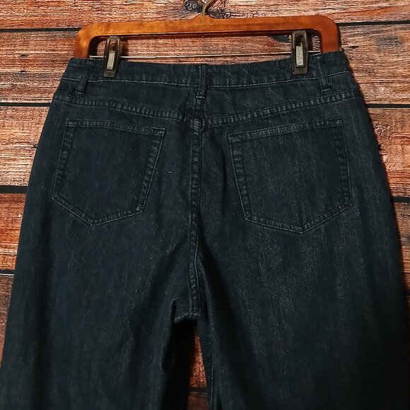 Coldwater Creek Jeans Size 8 Petite 8P Mid Rise Ankle Straight Dark Wash Denim - Picture 5 of 9